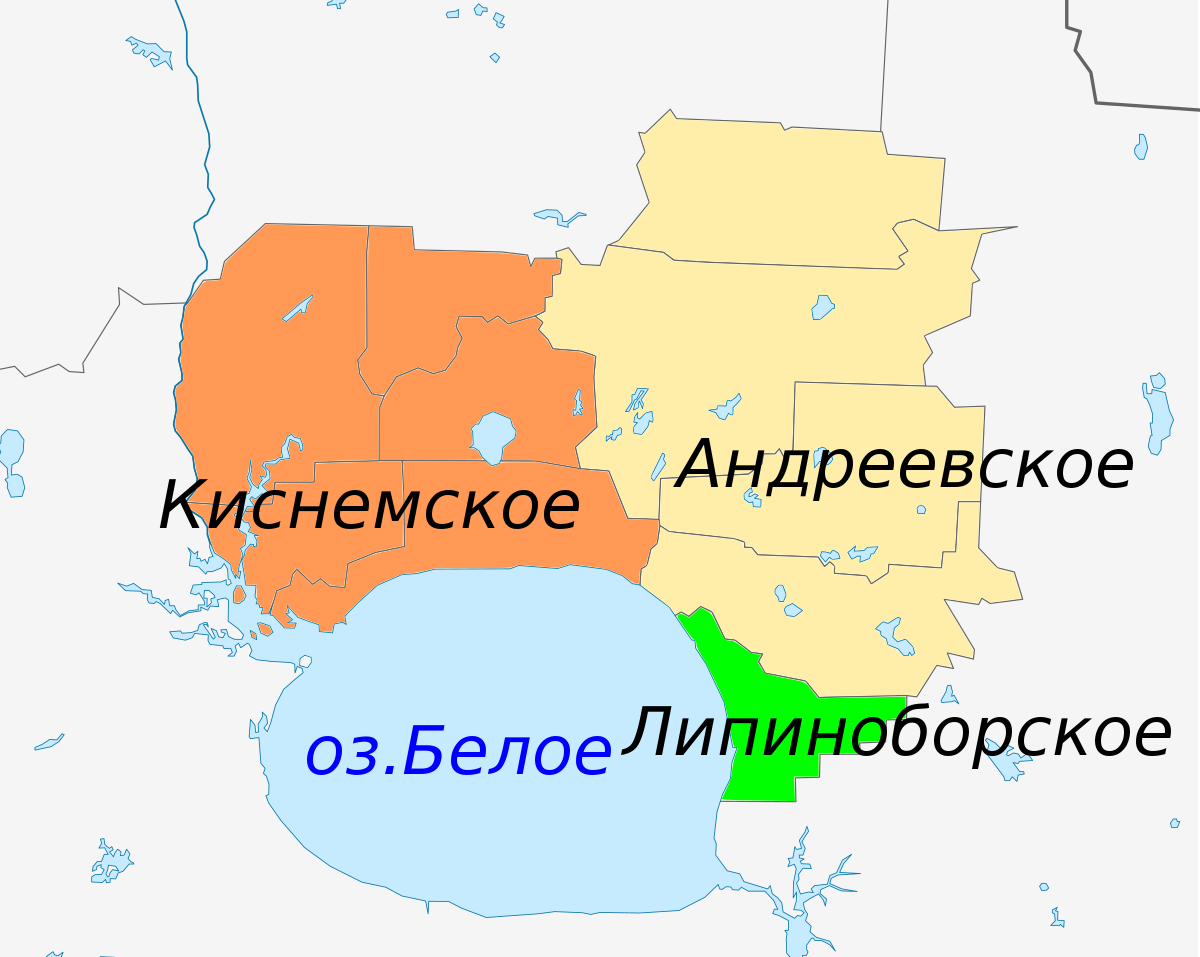 Карта поселений Вашкинского района.